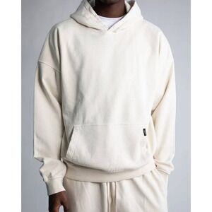Hours Drop Shoulder Hoodie Vintage‎ Bone Large New With Tags